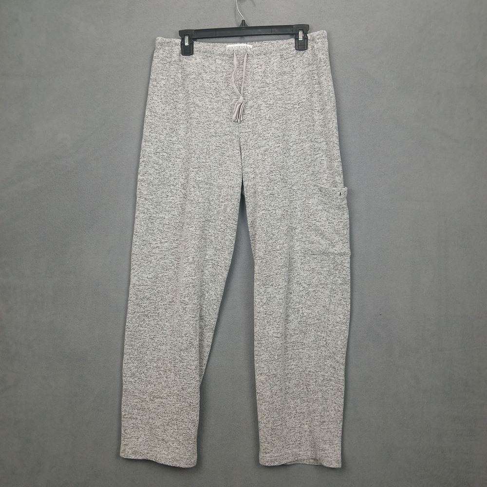 Karen Neuburger Live Love Lounge Sweatpants Womens Large White Brown Drawstring